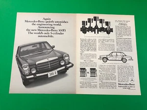1974 MERCEDES BENZ 300D 300 D VINTAGE ORIGINAL PRINT AD ADVERTISEMENT 2 PAGE - Picture 1 of 1
