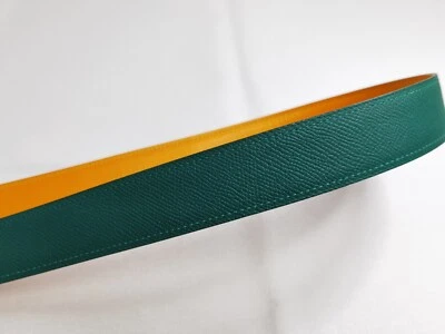 Cinturón 32mm Reversible Cuero Lujo Personalizado Correa Cinturón Combo Verde Pavo Real Foto 1 de 4