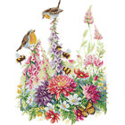 Partial Cross Stitch 14Ct Cotton Diy Bird And Flower Printed Kits Handmade Craft