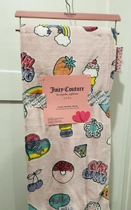 NWT Juicy Couture Sweet Treat Girl Gang Chic Pink Plush Throw Blanket 50x60" - Picture 1 of 6