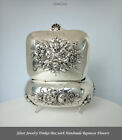Handmade Silver Jewelry Trinket Box with gift cup