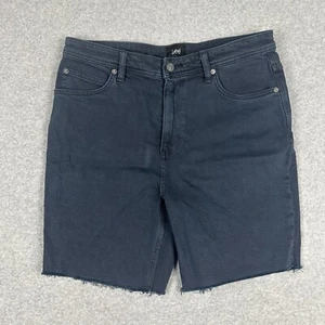 Lee Men's L-Two Denim Shorts Size 32 Slim Fit Black Stretch Zip Fly Cut Off Hem - Picture 1 of 10