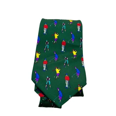 Corbata de Golf Retro Alynn Prendas para el Cuello Vintage Hombres Verde 100% Seda Un Juego de Moda Foto 1 de 4