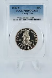 1989-S PCGS PR69DCAM Congress Clad Commemorative Proof 50C - Picture 1 of 2