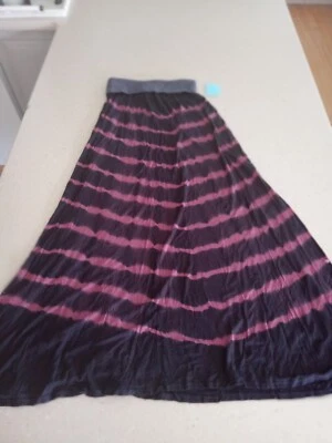 NUEVO CON ETIQUETAS T*FIESTA Maxi Falda Púrpura Tie-dye Cintura Elástica Para Mujer S Foto 1 de 4