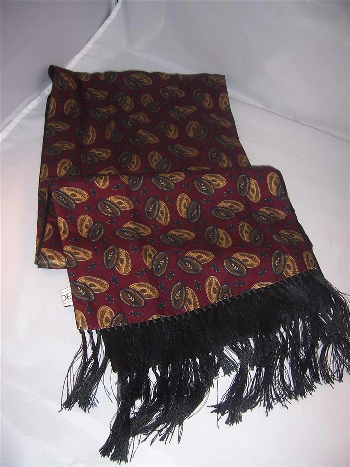 Bufanda de seda reversible diseño borgoña y negra lisa de Max Deco NUEVA Foto 1 de 1
