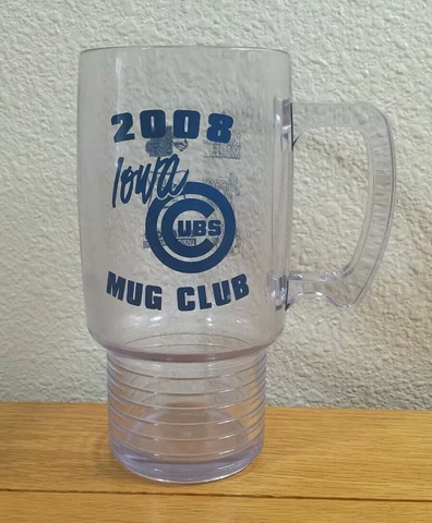 IOWA CUBS Chicago Cubs Minor League AAA Baseball 2008 Mug Club Plastic Beer Mug Cover