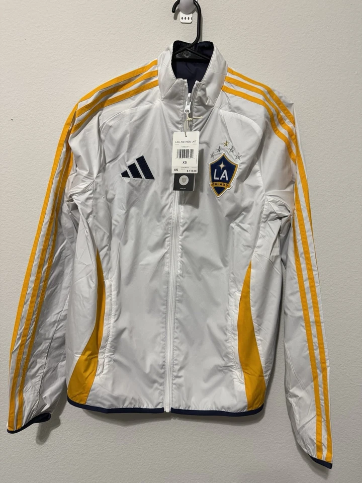 Adidas LA Galaxy Reversible Anthem Soccer Windbreaker Jacket Mens Large
