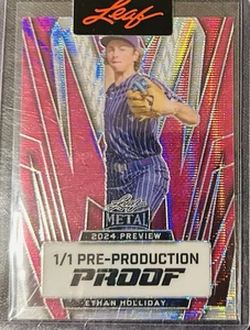 2024 Leaf Metal Preview Ethan Holliday 1/1 Pre-Production Proof - Picture 1 of 2