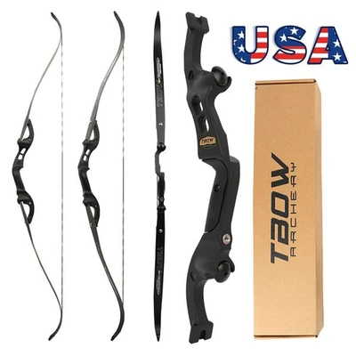 F Interface 62" Recurve Bow Takedown Handle 25-60lb Archery HuntingBow Target H3 - Image 1 of 4