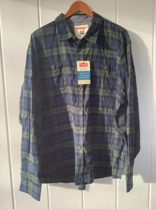 NEU Wrangler Flanellhemd Herren 2XL grün kariert 100% Baumwolle Outdoorsy Farmcore - Bild 1 von 7