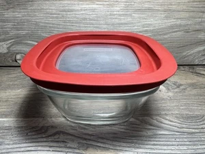 Rubbermaid Vetro Pressa per Sigillare 4 Tazze 7N63 Contenitore Conservazione Alimenti con Coperchio-USA - Foto 1 di 16