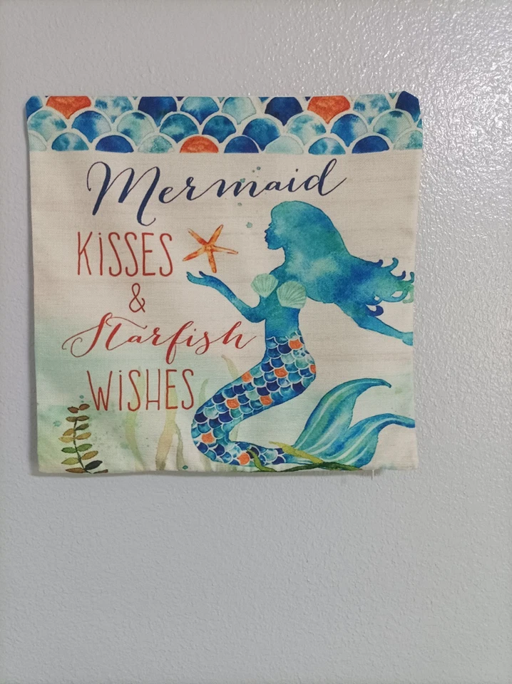 MERMAID Decor Pillow Cover, Invisible Zipper, Colorful, NEW  17x17" Washable - Image 1 of 2