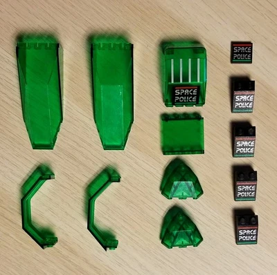 Lego Space Police II Solar Snooper Todo Trans Verde Parabrisas / Lote Impreso Foto 1 de 3