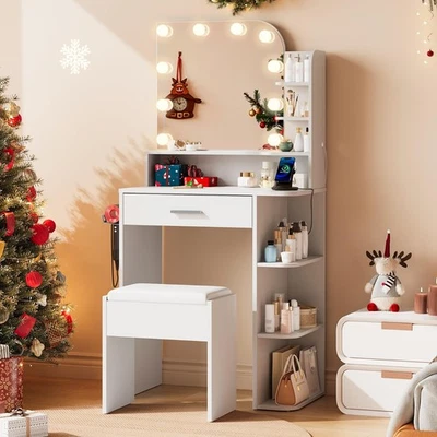 10 Luces LED Espejo Tocador Maquillaje Tocador Con Toma de corriente para regalo de Navidad Foto 1 de 4