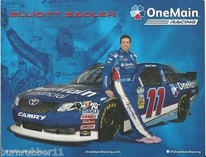 2013 ELLIOTT SADLER "ONE MAIN FINANCIAL RACING" #11 NASCAR NWIDE POSTCARD - Picture 1 of 1
