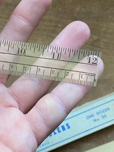 VTG 40's Deadstock NOS Box of 12 Flexible Transparent Plastic RULERS, Drafting - Picture 1 of 8