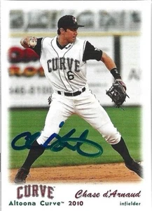 2010 Altoona Curve Chase d'Arnaud Signed Card - Picture 1 of 1