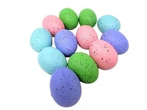 Set of 12 2" Speckled Bright Colored Easter Eggs in Mesh Bag Bowl Fillers Spring - Picture 1 of 2