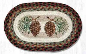 Braided Tablemats (Set/2) Pine Cones 10x15 inch Small Placemats Jute Cabin Decor - Picture 1 of 1