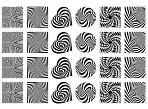 Calcomanías de vidrio fundido negro de 1" con remolinos de ilusión óptica 24 piezas - Imagen 1 de 1