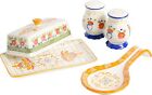 Laurie Gates by Gibson Hand Painted Tierra Mix and Match Dinnerware Set, 4-Piece