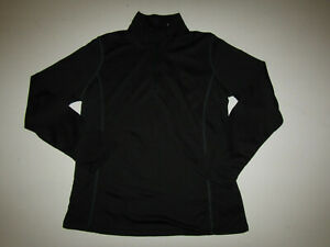 NEW Womens SPYDER Active Black Base Layer 1/4 Zip Top Jacket Size Small S