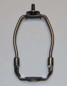 4" HOHE ANTIKE MINIATURLAMPE HARFE IN MESSINGOPTIK FÜR KLEINE LAMPE 12730AJB - Bild 1 von 4