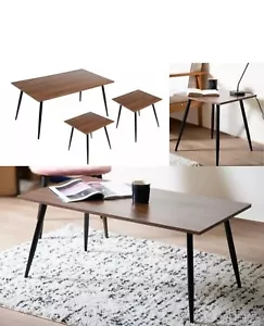 Mid Century Modern Style Walnut Coffee Table and 2 Side Table Set - Picture 1 of 12
