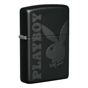 Nuevo ZIPPO Encendedor a prueba de viento Playboy Logotipo Negro Mate Clásico Estuche Genuino - Imagen 1 de 7