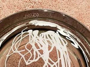 Bohemian vase Vintage art glass 1980s Sunburst bowl Hora Skrdlovice - Picture 1 of 7