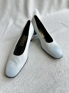 Salvatore Ferragamo Women’s Pumps Satin shoes Crystal silver blue size 8B - Picture 1 of 10