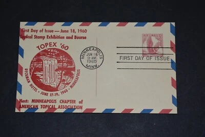 1960 TOPEX 60 Dyckman Hotel Minneapolis MN FDC Airmail Cover - UXC3 - Image 1 of 3
