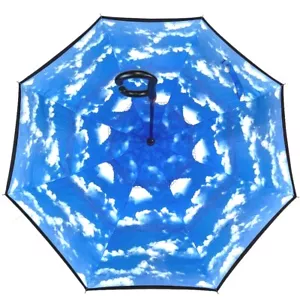Reverse Vented Sky Canopy Auto Open Stick Umbrella - Picture 1 of 5