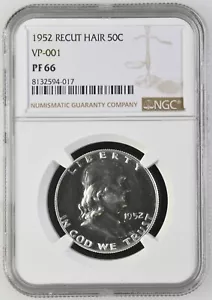 1952 Franklin Half Recut Hair VP-001 NGC PF66 Brilliant White PR66 Spotless RARE - Picture 1 of 2