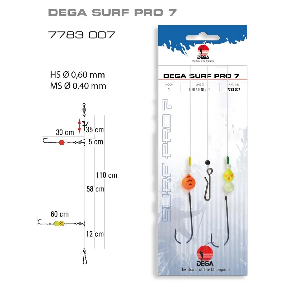 DEGA Surf Pro 7 Brandungsvorfach Dorschvorfach Buttvorfach Buttsystem  - Bild 1 von 1