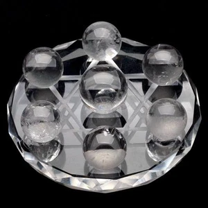 7 Sterne 100 % Natur weiß Quarz Kristall Heilung Kugel Ornamente 7 Stück + Ständer - Bild 1 von 3