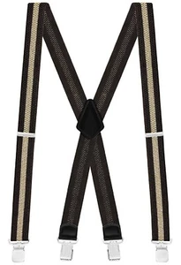 Buyless Fashion Textured Suspender Mens - 48 Adjustable Straps 1 1/2 - X Back - Picture 1 of 77