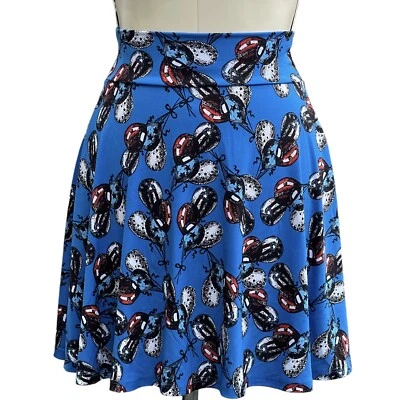 LulaRoe Globos Patrióticos Estrellas y Rayas Niña Falda Talla 8 Patinador Línea A Usada en Excelente Condición Foto 1 de 4