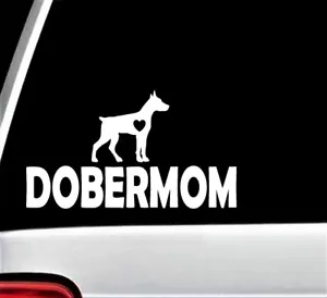 Calcomanía DOBERMOM Doberman Mom Pinscher raza perro pegatina coche camión SUV furgoneta E1071 - Imagen 1 de 5