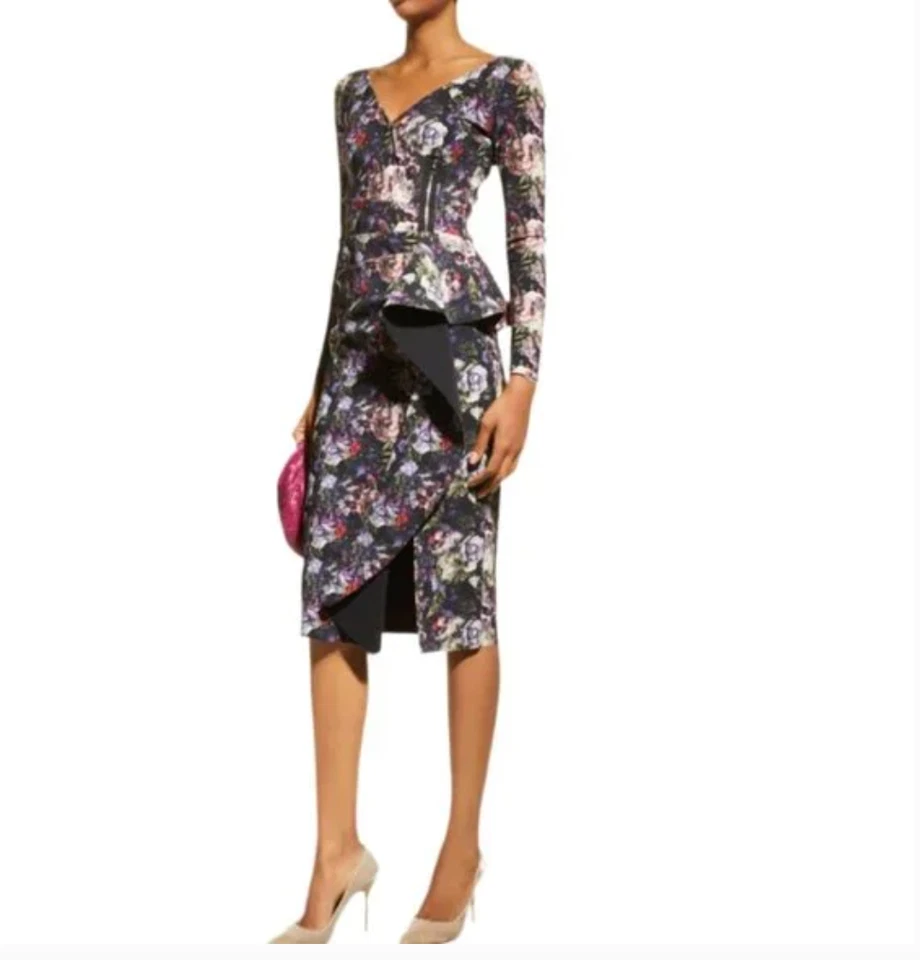 NWT CHIARA BONI La Petite Robe Couture Dalmira Dress in Renaissance Floral Print - Image 1 of 4