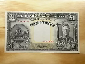 BAHAMAS  1936, 1 Pound, Pick 11e UNCIRCULATED ! - Picture 1 of 2