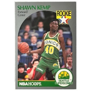 1990-91 NBA Hoops SHAWN KEMP Rookie RC #279 Seattle Supersonics NBA Card - Bild 1 von 2