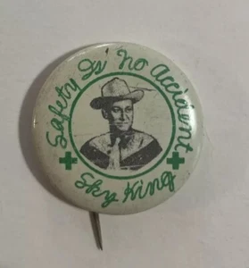 1950s Sky King Collectible Pin Back “Safety Is No Accident” - Picture 1 of 3