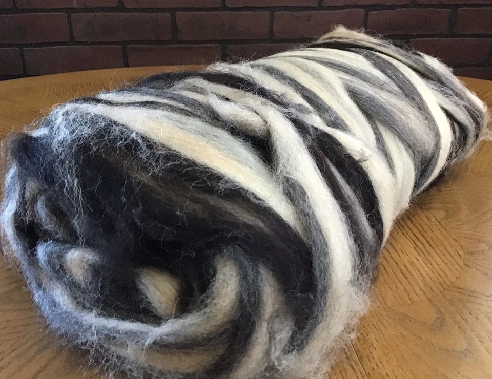 Rovings 100 % alpaca mezclados marrón, beige marfil, gris, negro 14 OZ súper suave Foto 1 de 4