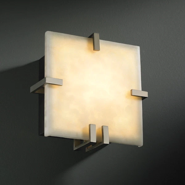 Justice Design Clouds Clips Glass Wall Sconce Lighting, 1LT, 18 Watts Fluor - Image 1 of 1