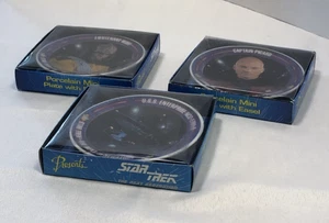 ✅ NEW IN BOX: Set of THREE - 1992 Star Trek TNG Porcelain Mini Plates 👽 - Picture 1 of 10