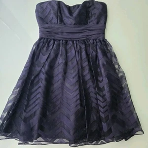 MXI Cocktailkleid Damen Größe 3/4 Abschlussball Hochzeit lila schwarz trägerlos - Bild 1 von 14