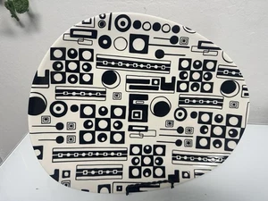 Vintage Pier 1 Imports Traffix OVAL Eierform Teller schwarz & weiß 12" RAR - Bild 1 von 4