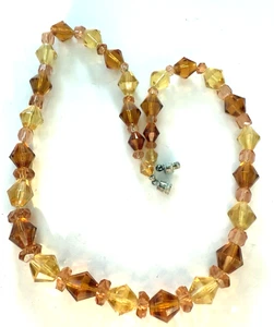 Collar vintage de oro y cristal de chocolate - Imagen 1 de 1